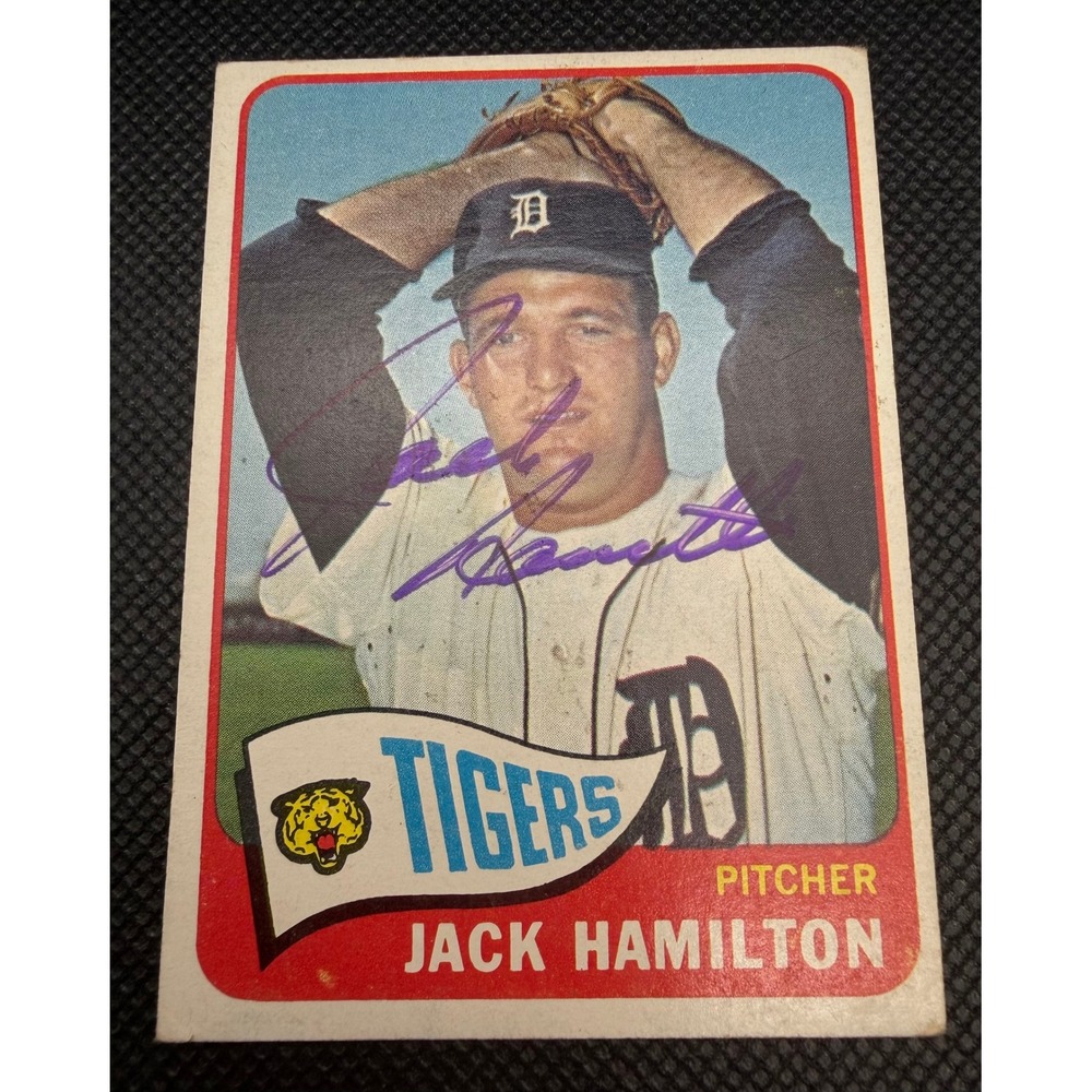 1965 Topps Jack Hamilton 288 Detroit Tigers Hand Signed Autographed Card